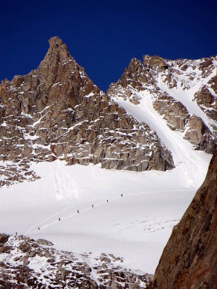 Climber on a glacier
