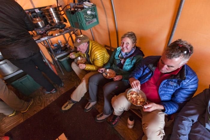 People enjoying their food 