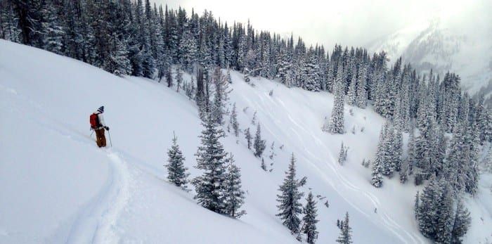 Person in deep powder 