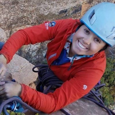 Woman enjoying her climb