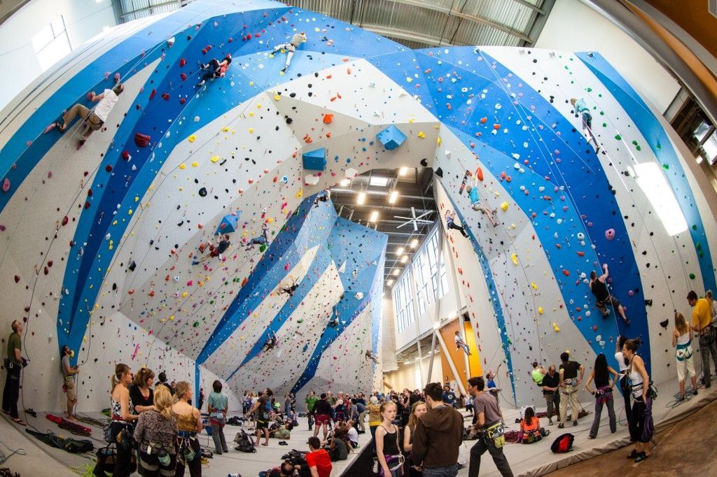 Indoor rock climbing gym