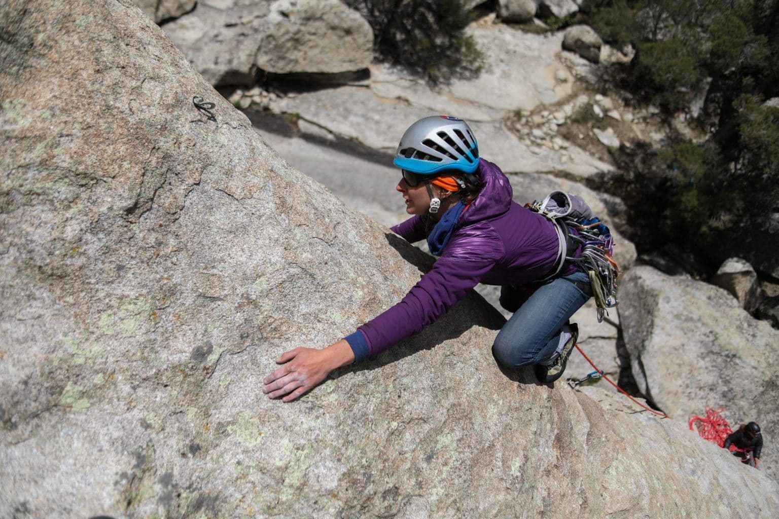 Person climbing in city of rocks 