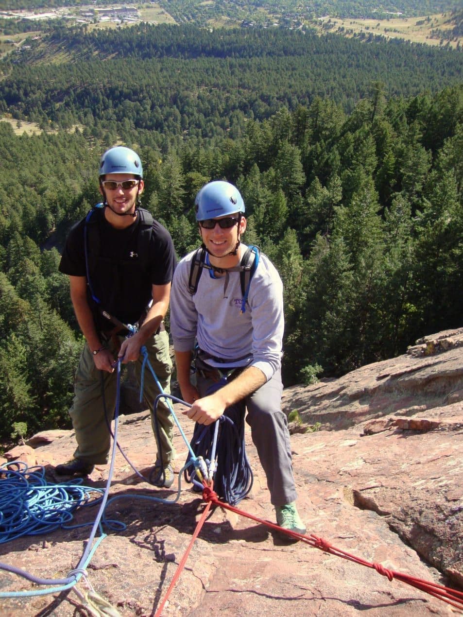 Clambers scaling the flat irons in Colorado 