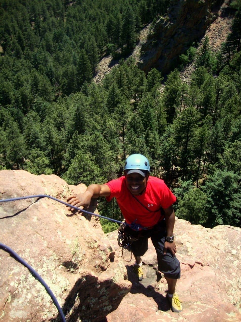Person climbing in Rocky Mountain national park 