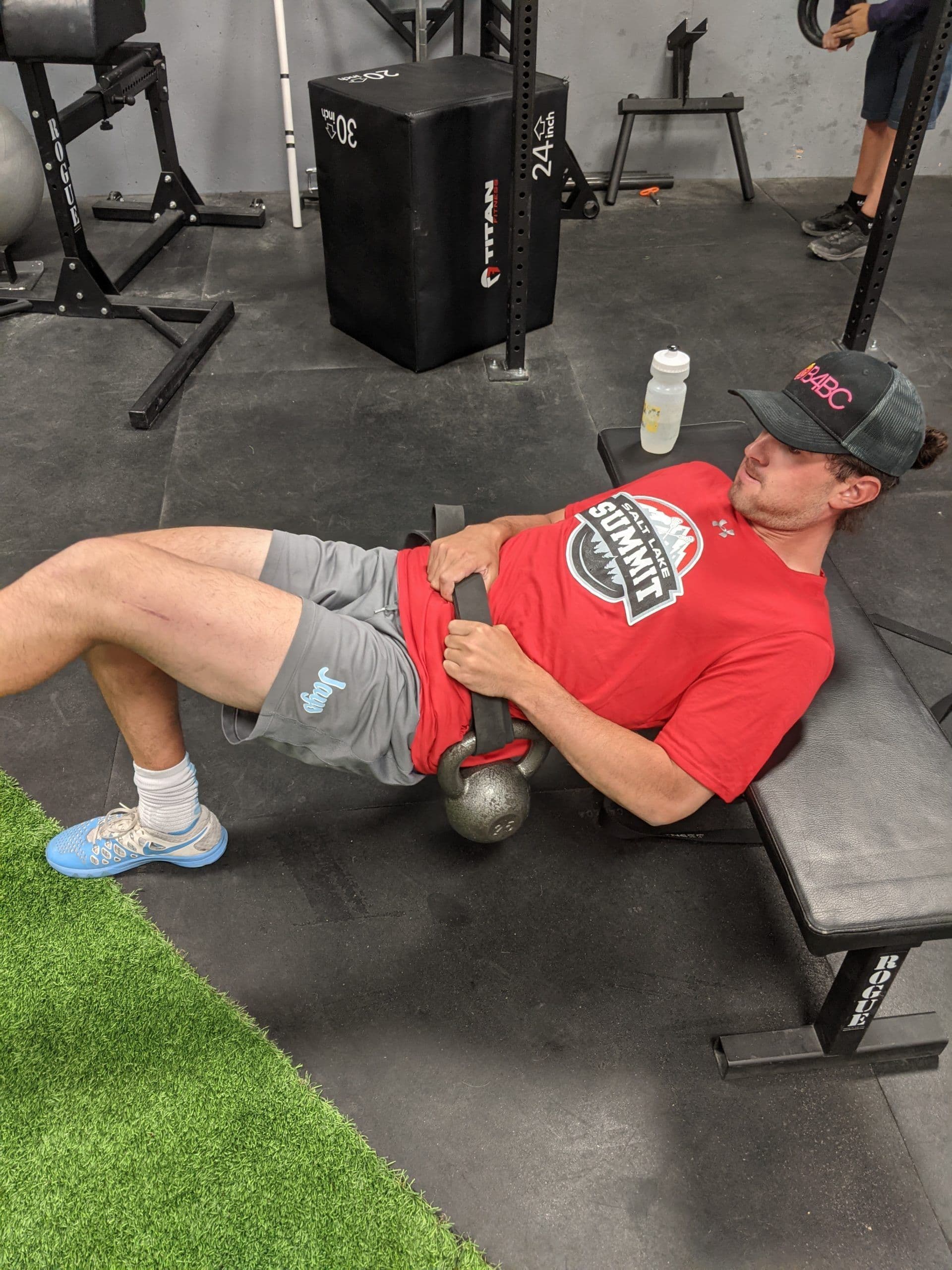 Man strength training