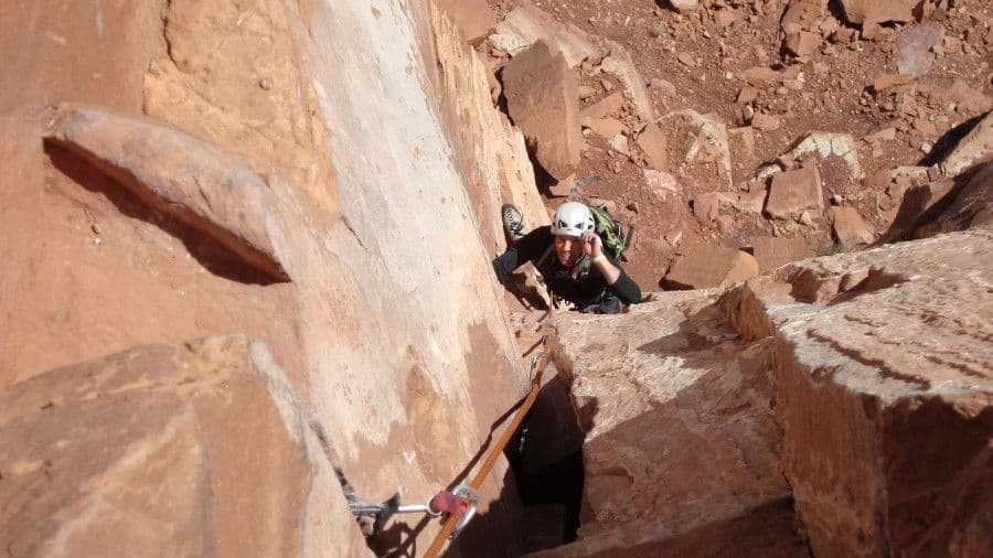 Rock climbers in Moab 