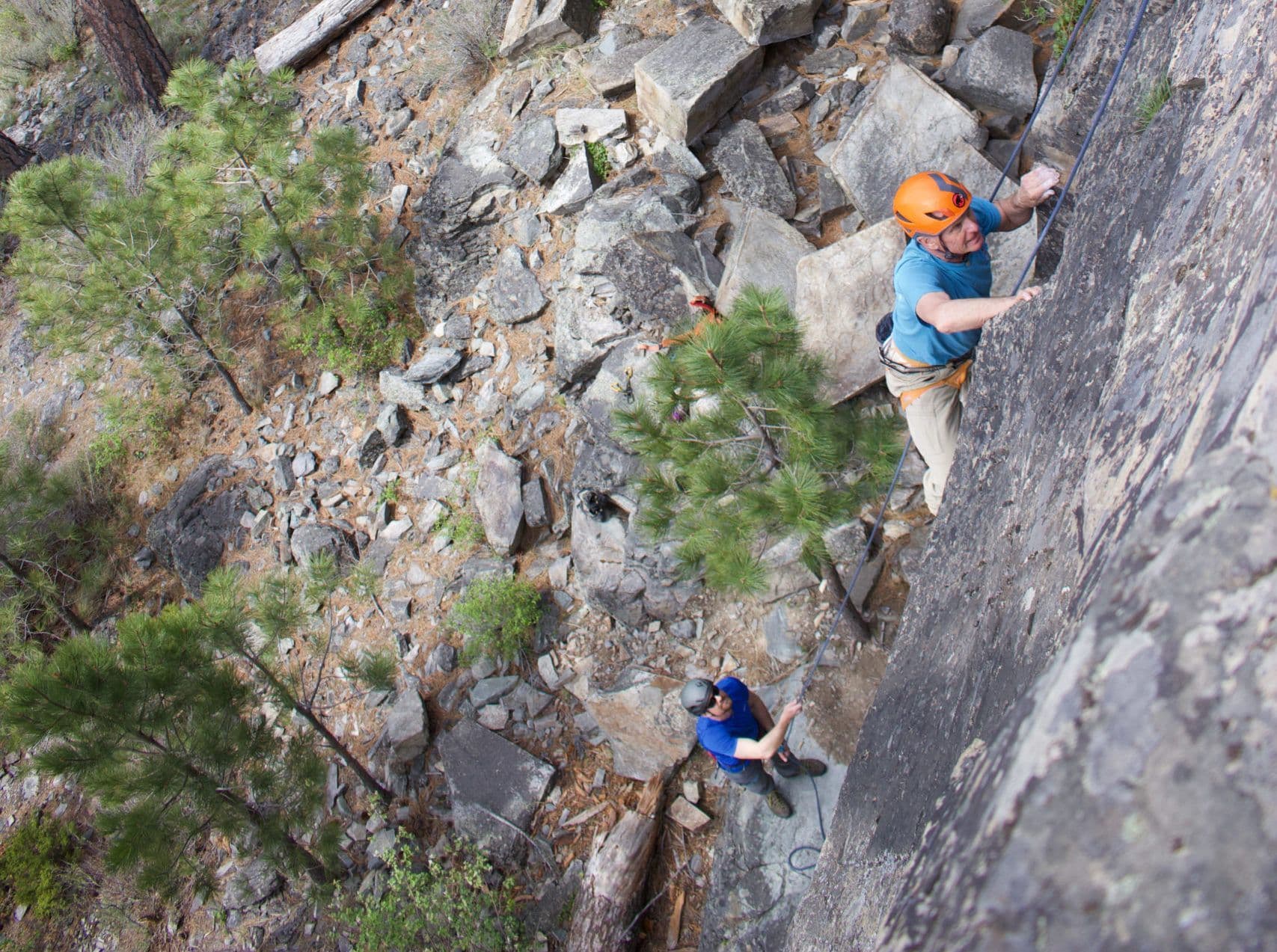 Person rock climbing