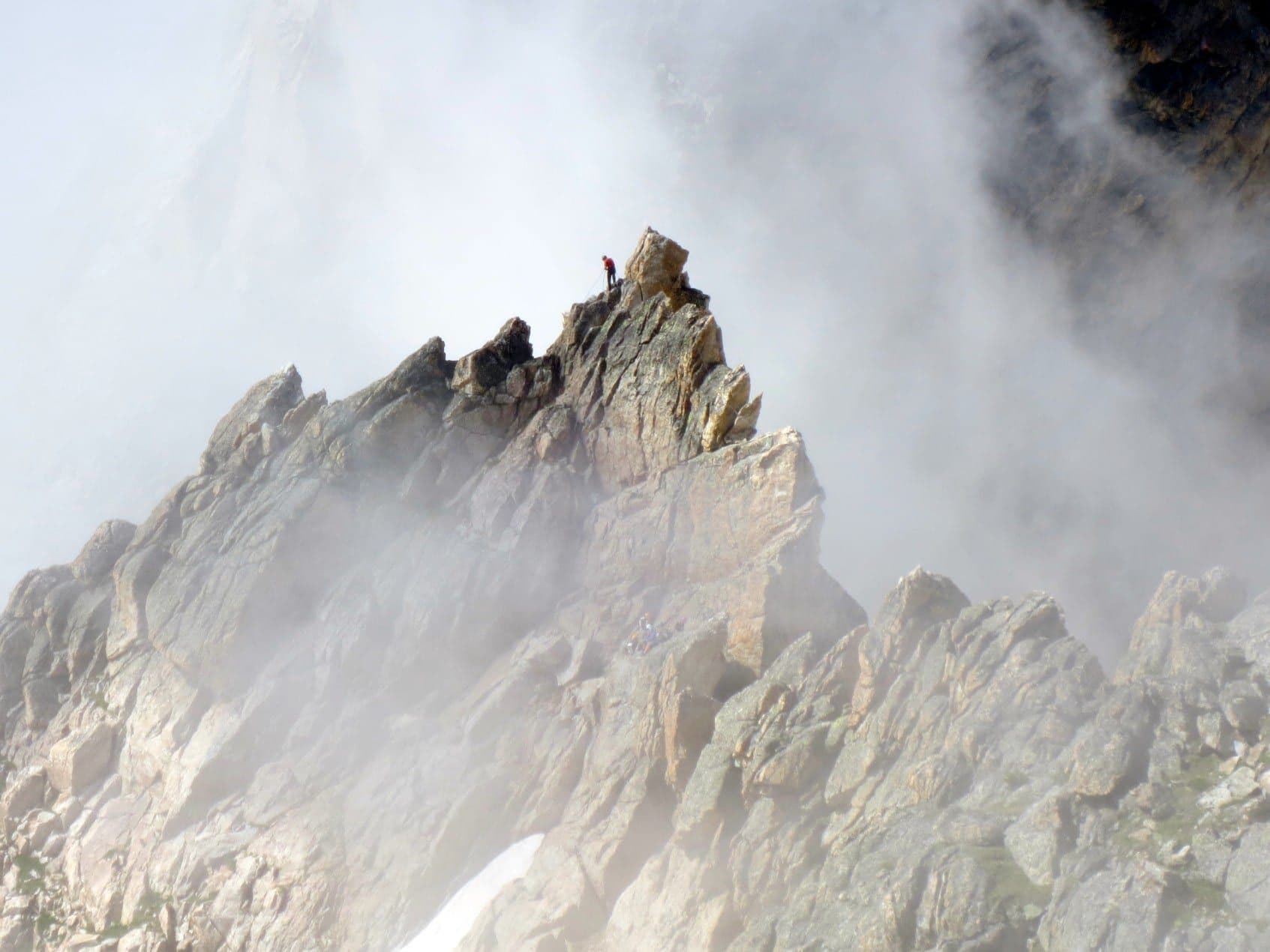 Granite peak in the clouds 