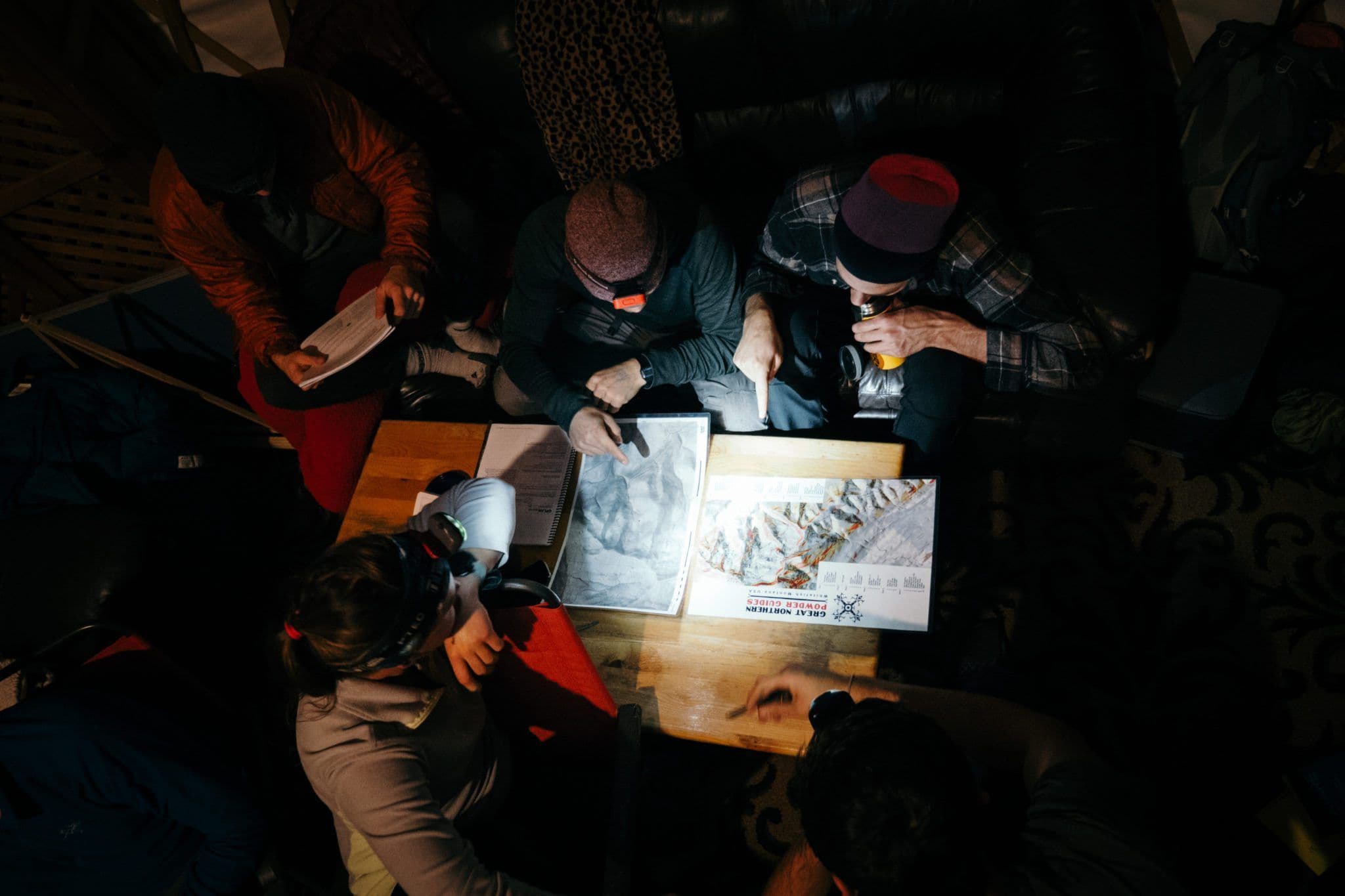 Team studying terrain 