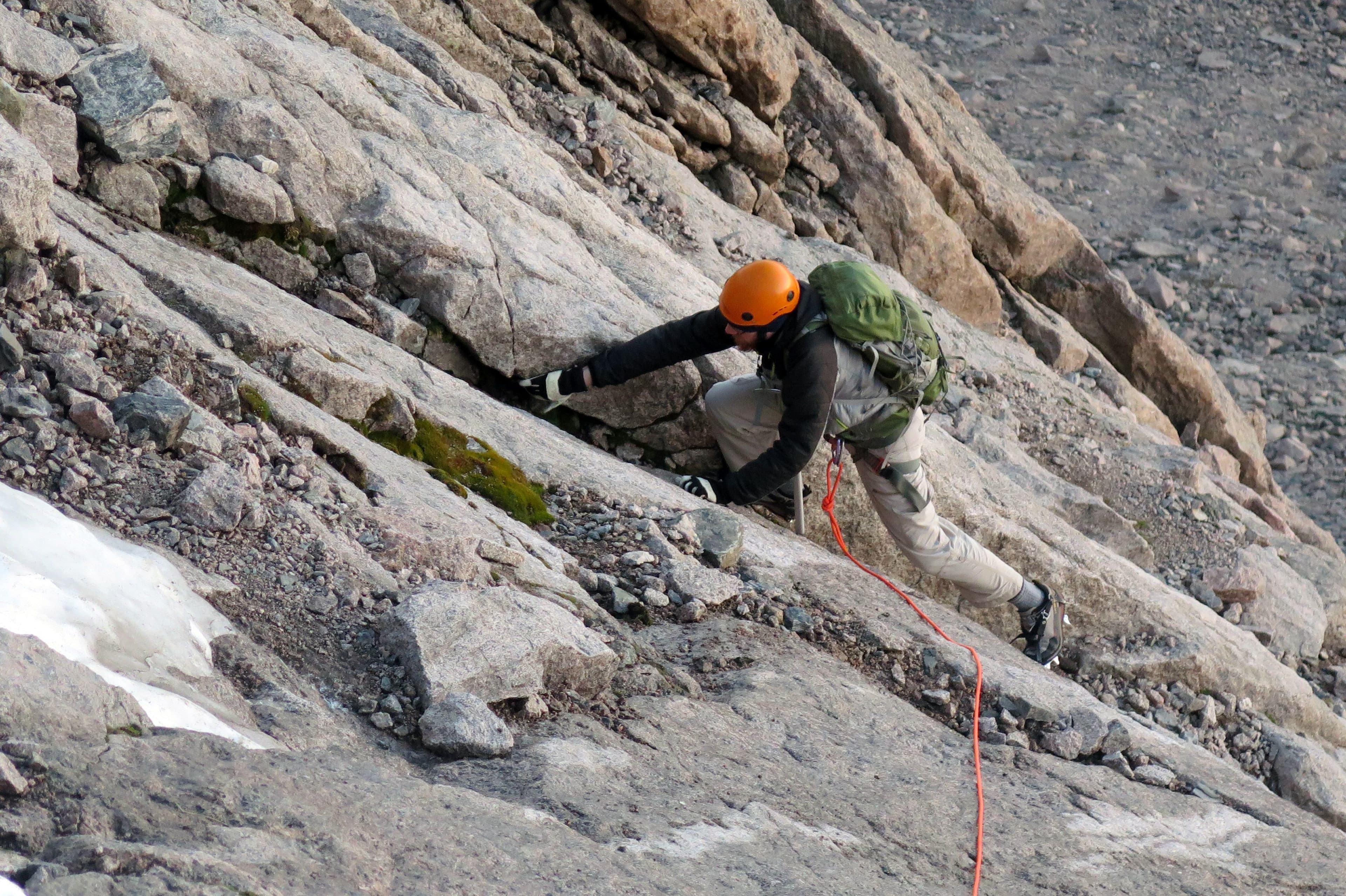 Person rock climbing in rocky mountain national park