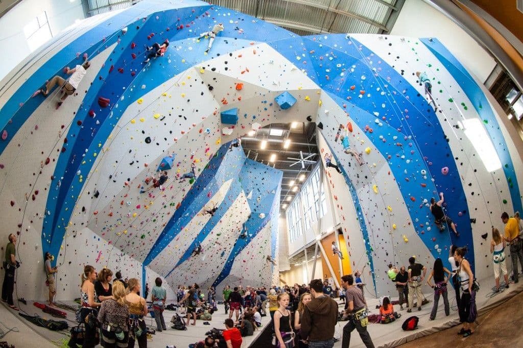 Indoor rock climbing gym