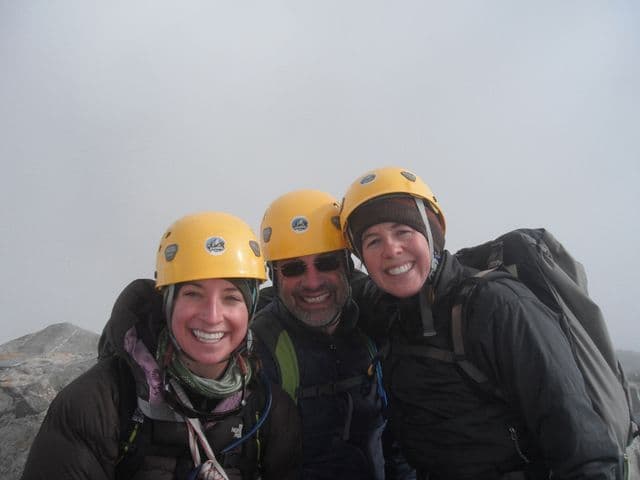 Three happy climbers 
