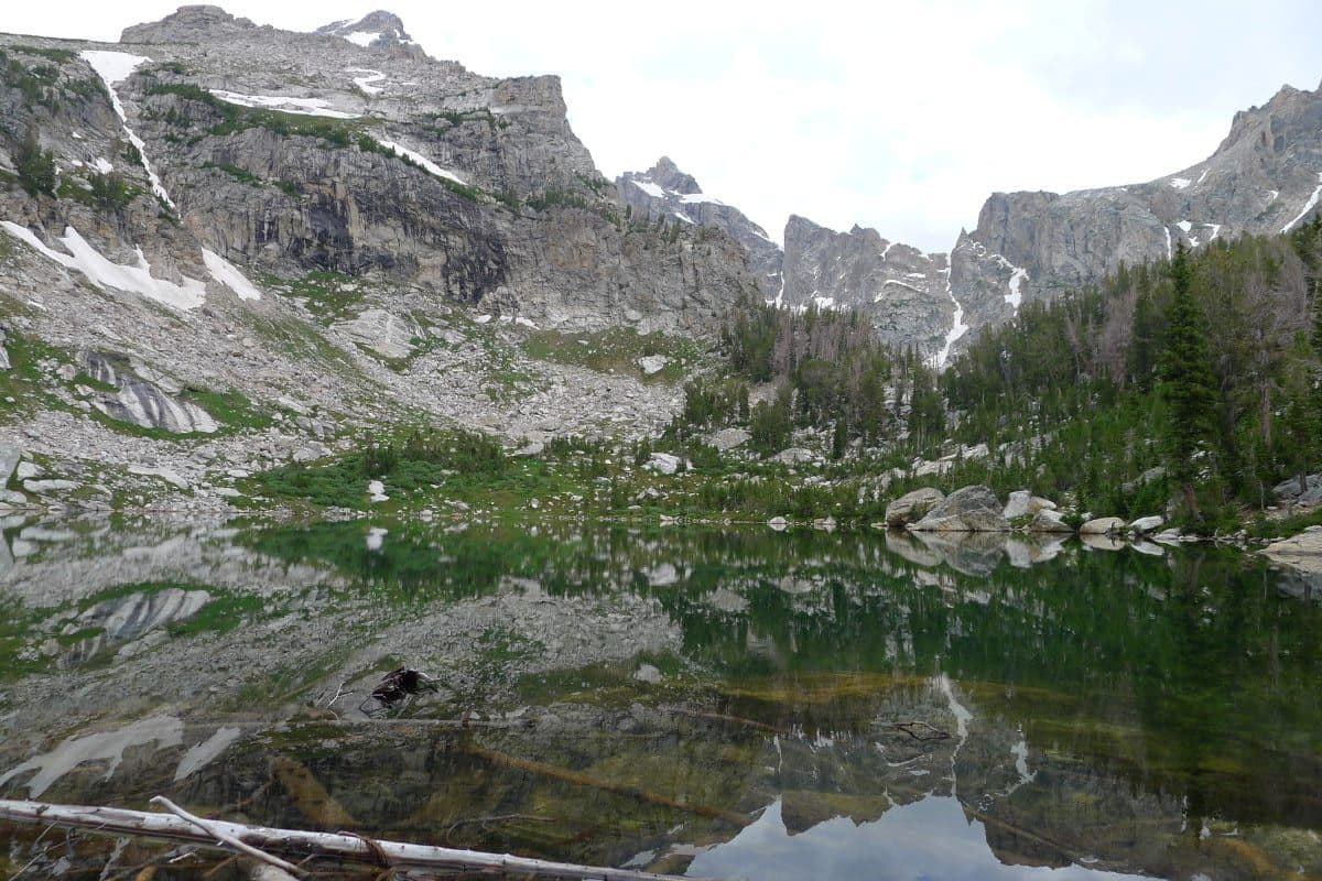 Lake along route in Teton Alpine summit