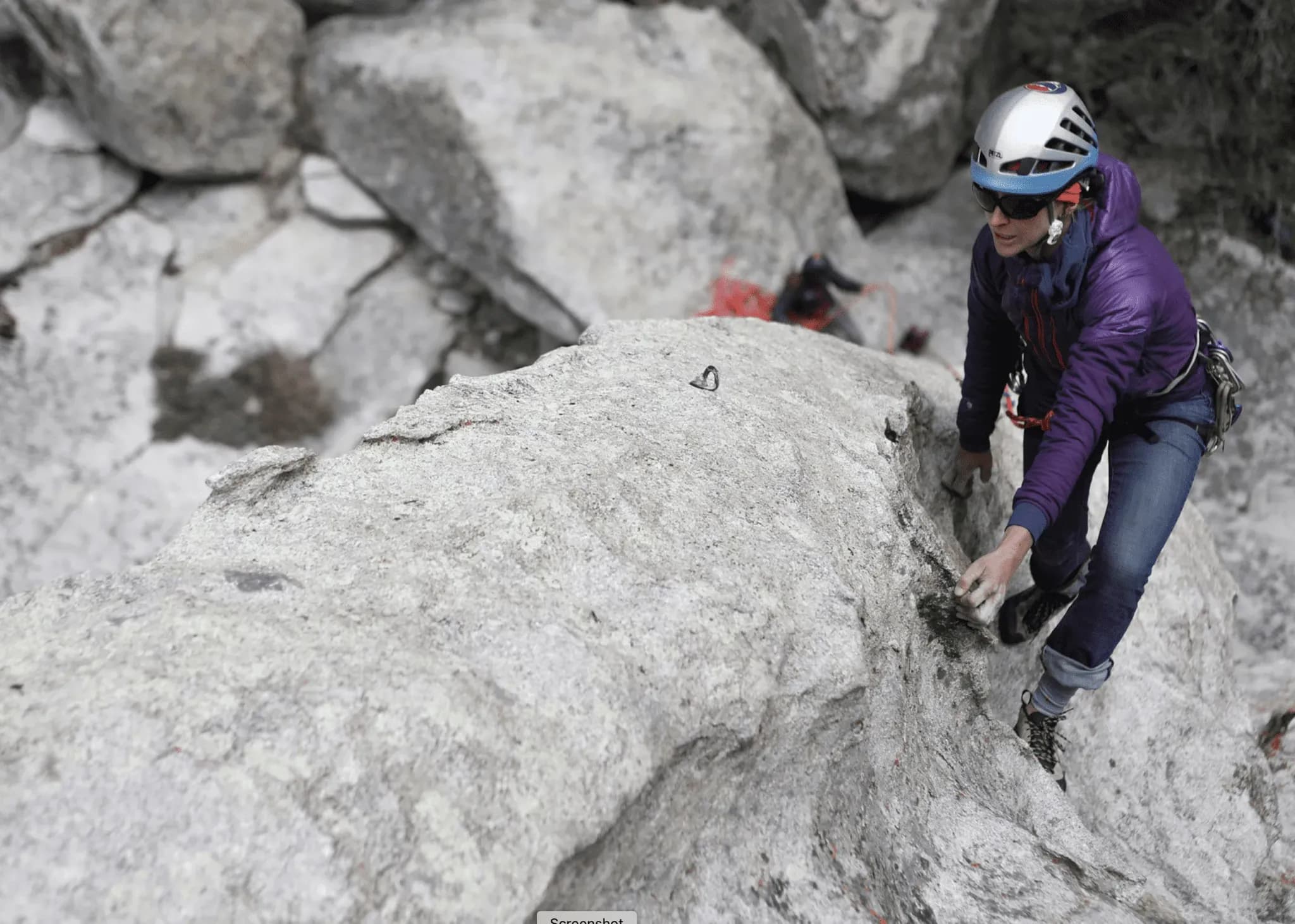 Person climbing in city of rocks 
