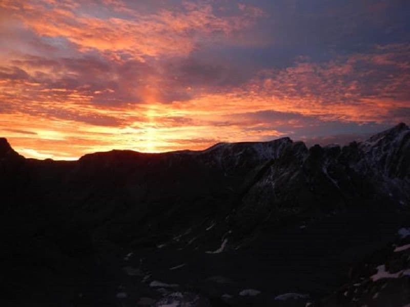 Sunrise from gannett peak