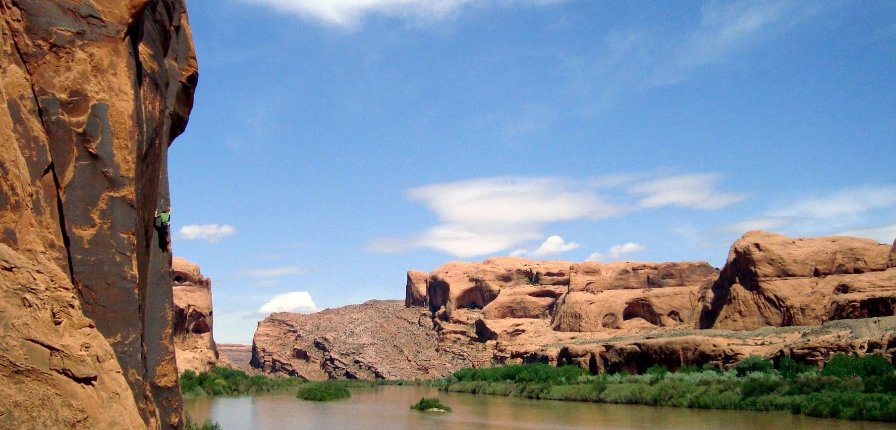 Picture of landscape and climber in Moab 