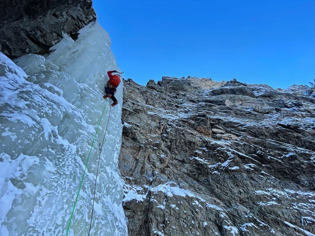 Person ice climbing in colorado