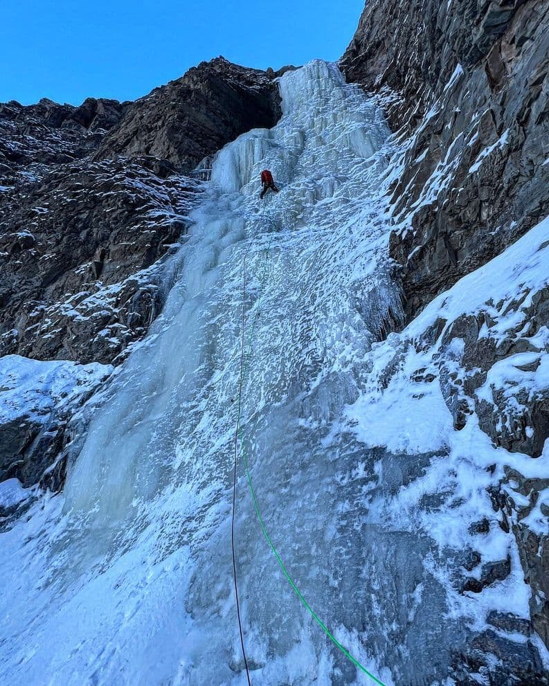 Person ice climbing in colorado
