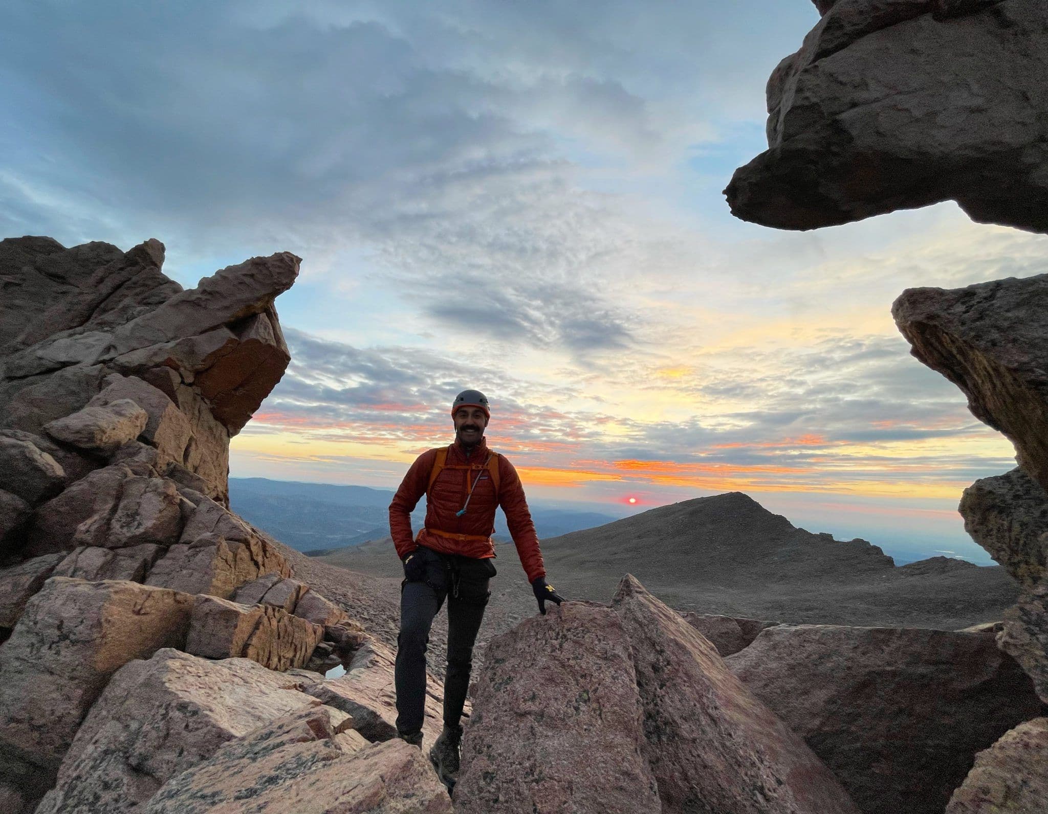 Person at longs peak in rocky mountain national park