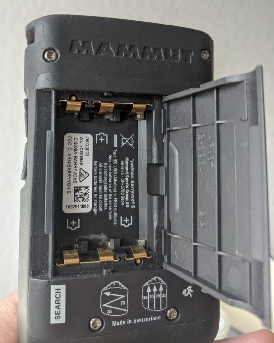 Photo showing what batteries the device uses