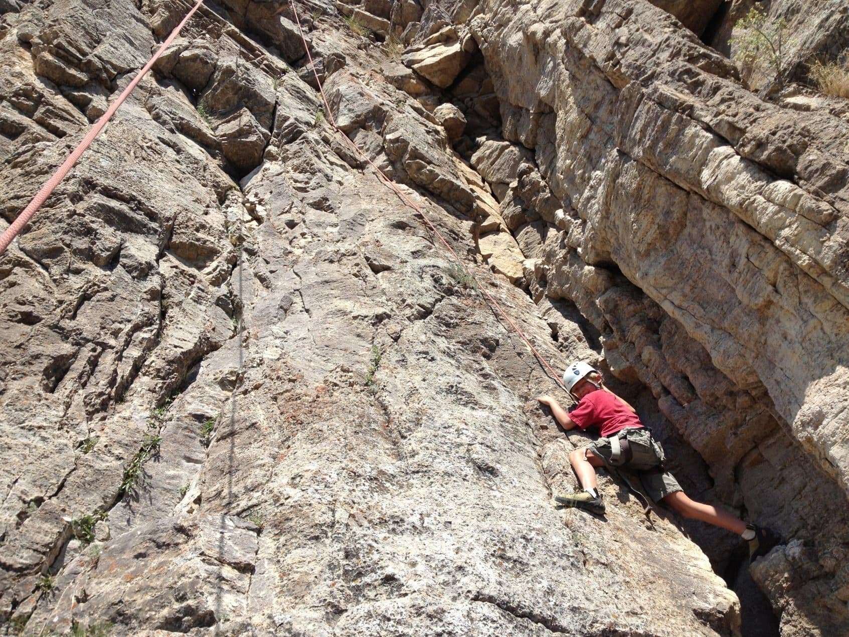 Child rock climbing at Red Rock