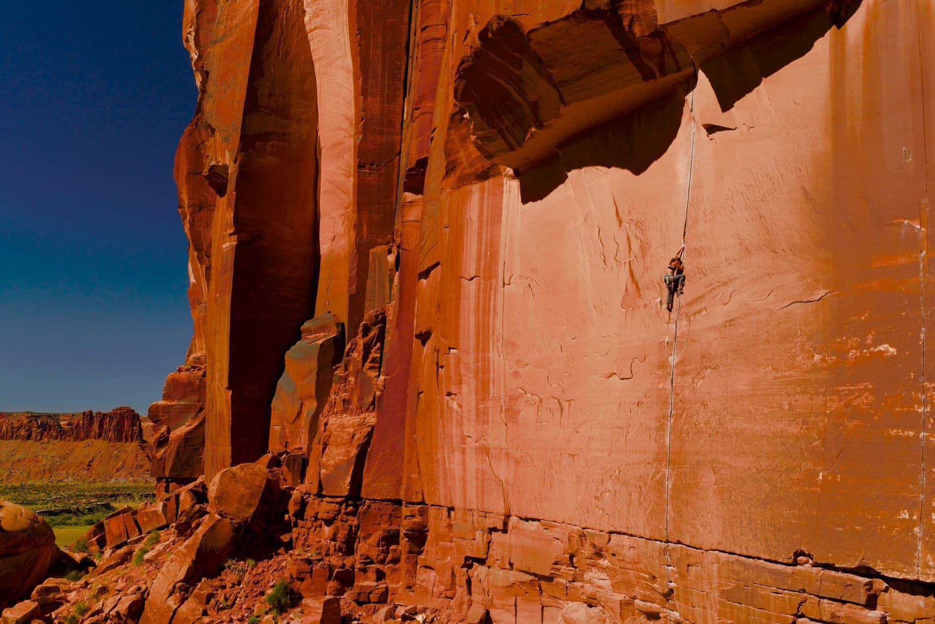 Person climbing in Moab