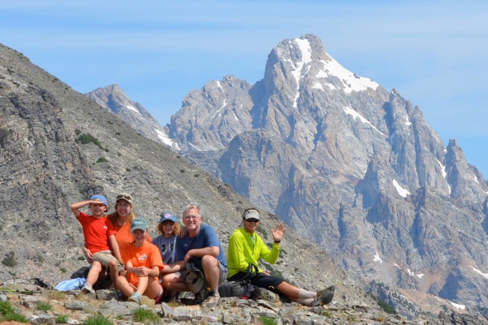 family during a single day teton alpine summit
