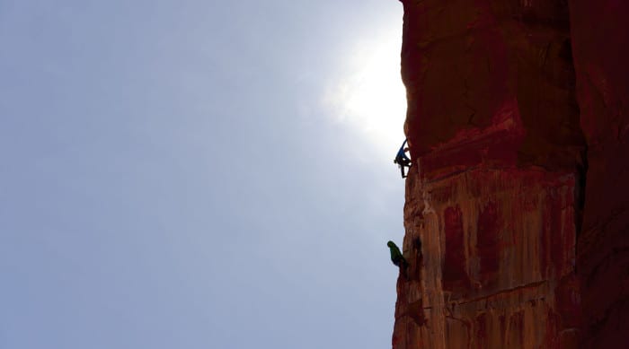 two climbers in the mecca of southwestern crack climbing
