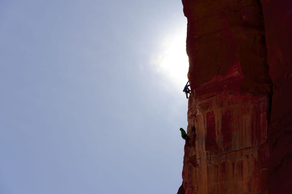 two climbers in the mecca of southwestern crack climbing