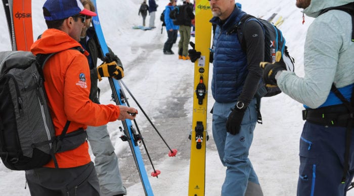 a backcountry guide teaching avy course