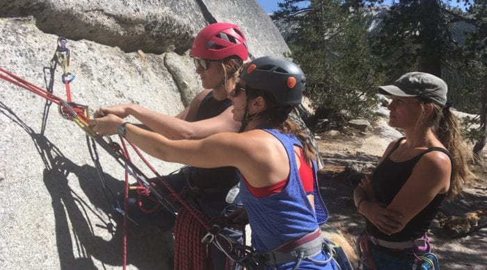 teaching rock climbing techniques