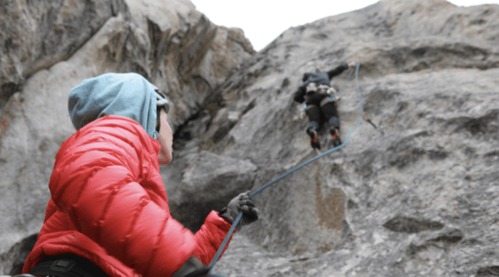 climbers sharing an exciting moment